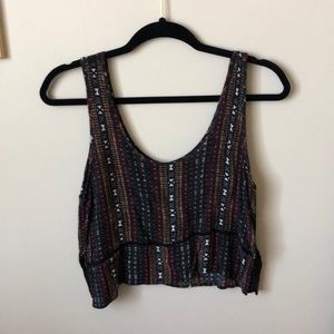 Cropped black-multi color tank